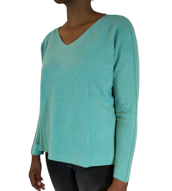 Elegant Turquoise Cashmere Sweater