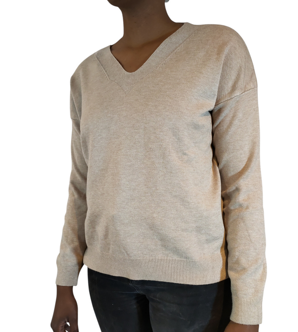 Beige wool women's sweater