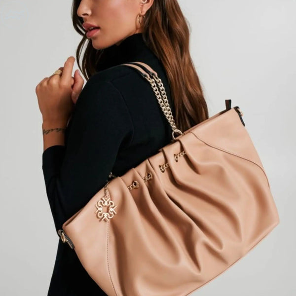Elegante borsa tote beige