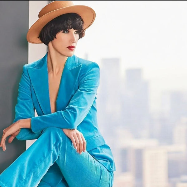 Turquoise Blue Tailored Set