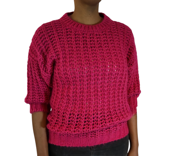 Fuchsia Pink Knitted Sweater