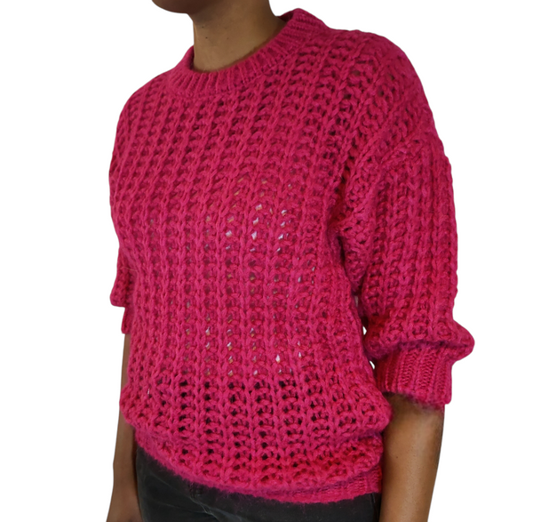 Fuchsia Pink Knitted Sweater