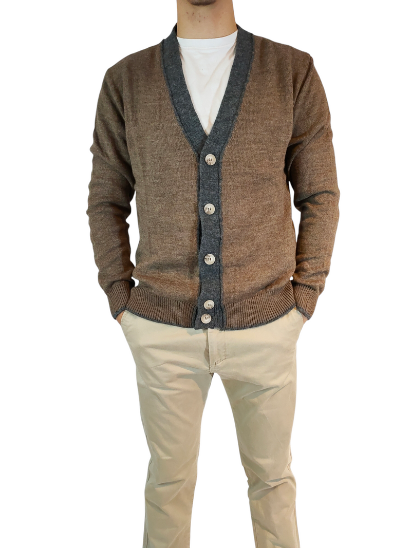 Cardigan in cashmere e lana