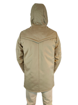 Parka lungo beige con cappuccio