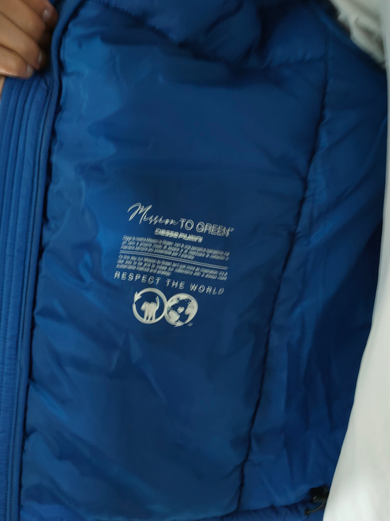 KELLER 100% recycled blue technical down jacket